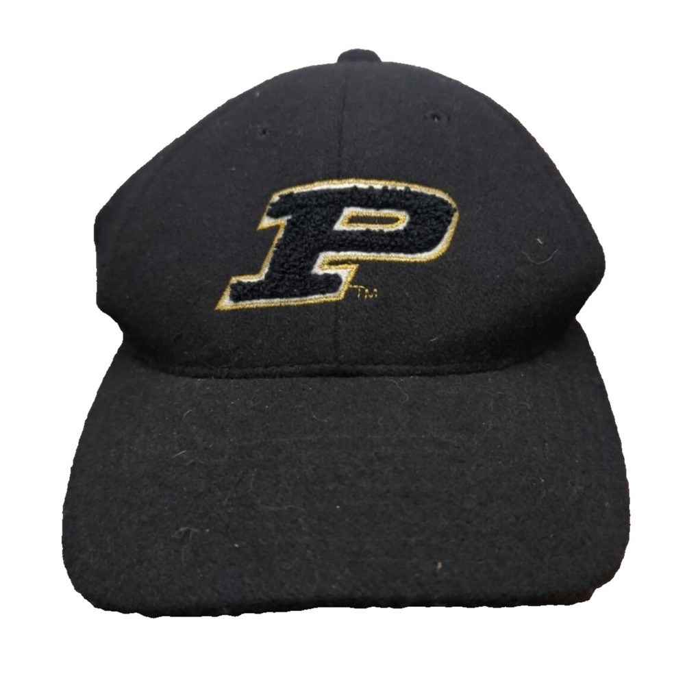 Vintage Purdue Hat Rare NCAA Team Spirit Leather Adjustable Wool‎ Baseball Cap